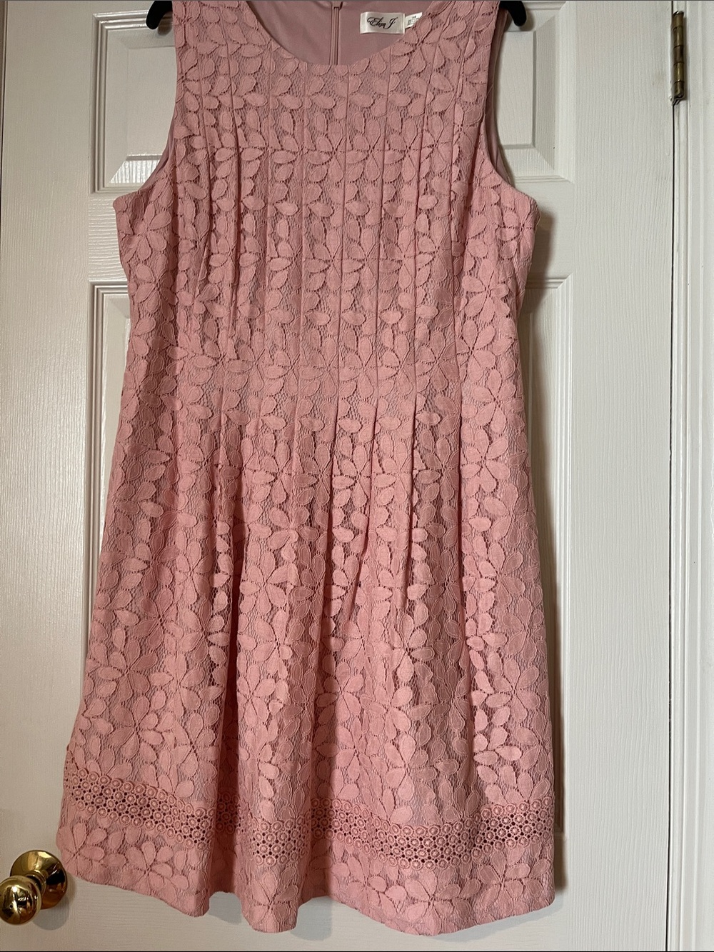 Eliza J Blush Pink Floral Lace Midi Dress